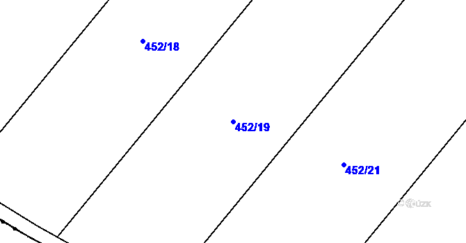 Parcela st. 452/19 v KÚ Práče, Katastrální mapa