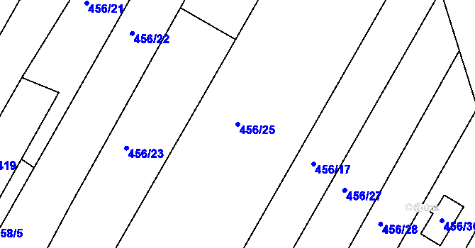Parcela st. 456/25 v KÚ Práče, Katastrální mapa