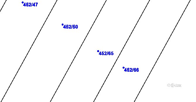 Parcela st. 452/65 v KÚ Práče, Katastrální mapa