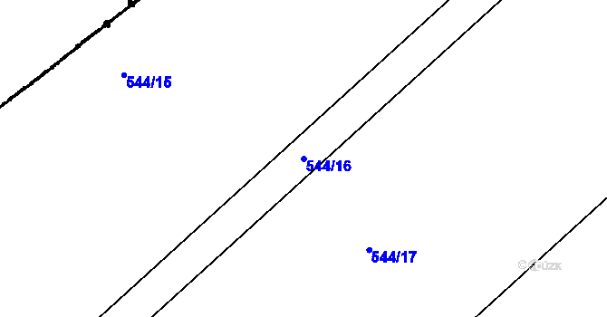 Parcela st. 544/16 v KÚ Práče, Katastrální mapa
