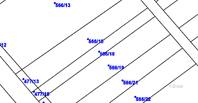 Parcela st. 566/18 v KÚ Práče, Katastrální mapa