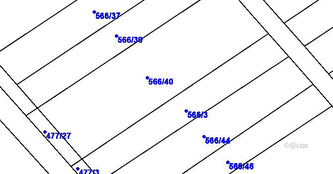 Parcela st. 566/41 v KÚ Práče, Katastrální mapa