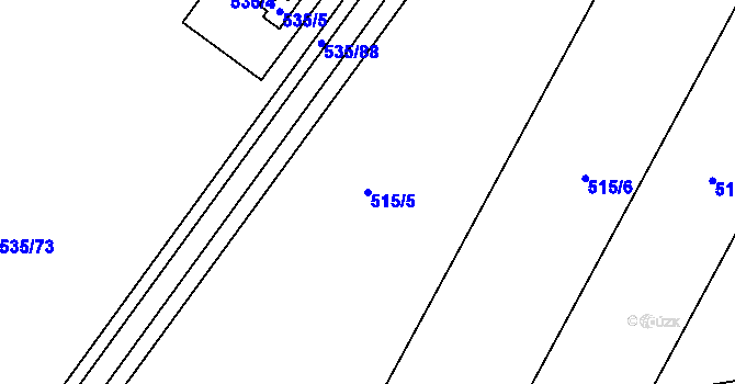 Parcela st. 515/5 v KÚ Práče, Katastrální mapa