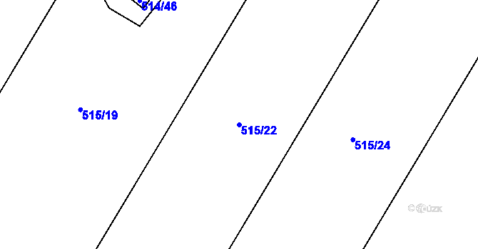 Parcela st. 515/22 v KÚ Práče, Katastrální mapa