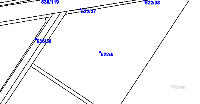 Parcela st. 522/5 v KÚ Práče, Katastrální mapa
