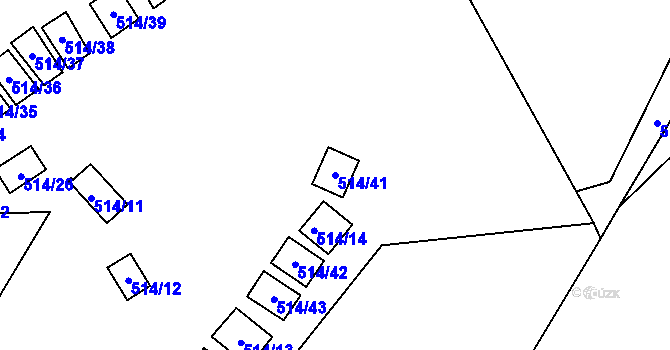 Parcela st. 514/41 v KÚ Práče, Katastrální mapa