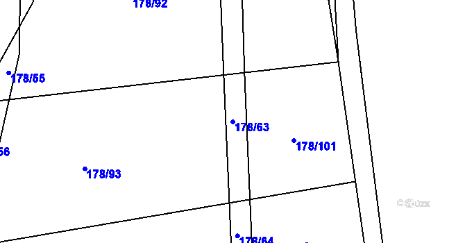 Parcela st. 178/63 v KÚ Prádlo, Katastrální mapa