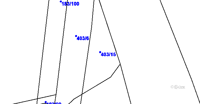 Parcela st. 403/15 v KÚ Prádlo, Katastrální mapa