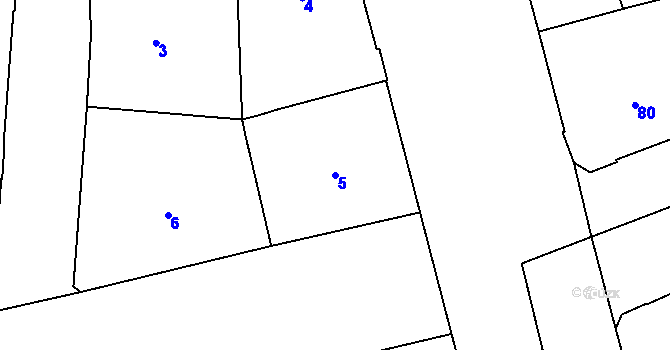 Parcela st. 5 v KÚ Josefov, Katastrální mapa