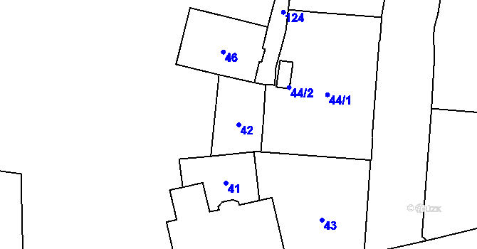 Parcela st. 42 v KÚ Josefov, Katastrální mapa
