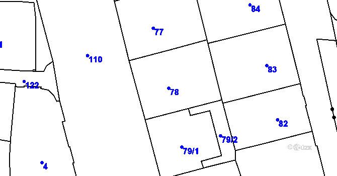 Parcela st. 78 v KÚ Josefov, Katastrální mapa