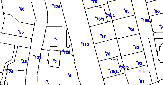 Parcela st. 110 v KÚ Josefov, Katastrální mapa