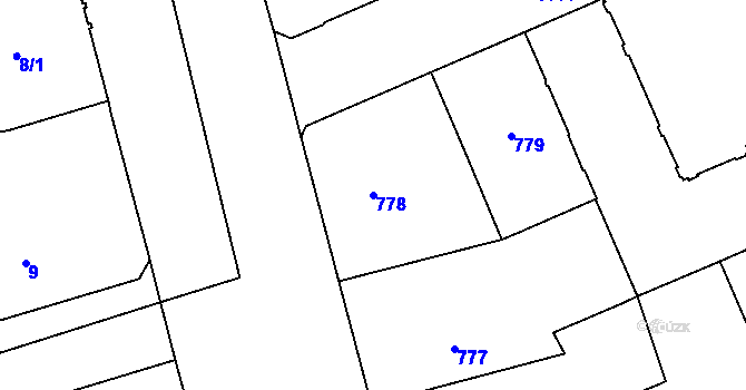 Parcela st. 778 v KÚ Staré Město, Katastrální mapa