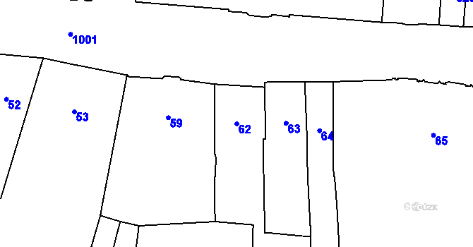 Parcela st. 62 v KÚ Malá Strana, Katastrální mapa