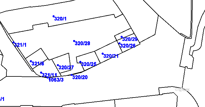 Parcela st. 320/21 v KÚ Malá Strana, Katastrální mapa