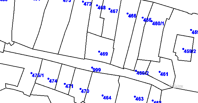 Parcela st. 469 v KÚ Malá Strana, Katastrální mapa
