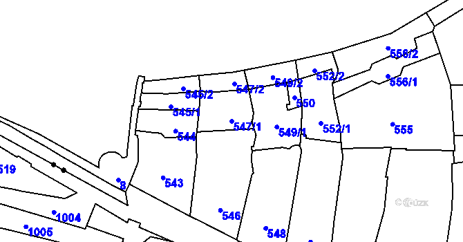 Parcela st. 547/1 v KÚ Malá Strana, Katastrální mapa