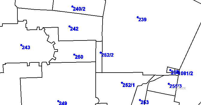 Parcela st. 252/2 v KÚ Malá Strana, Katastrální mapa