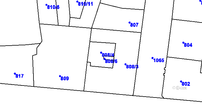 Parcela st. 808/4 v KÚ Malá Strana, Katastrální mapa