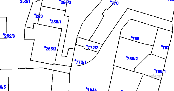 Parcela st. 772/2 v KÚ Malá Strana, Katastrální mapa