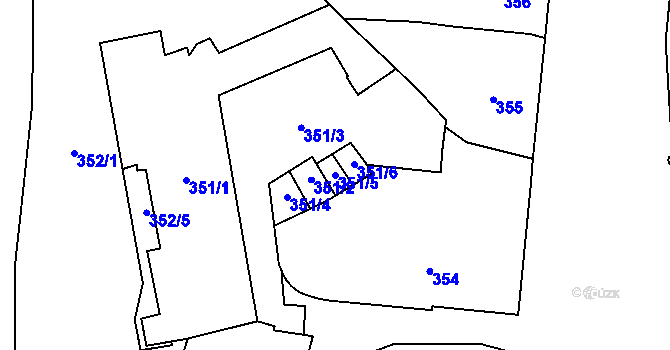 Parcela st. 351/5 v KÚ Malá Strana, Katastrální mapa