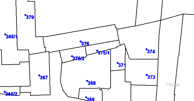 Parcela st. 375/1 v KÚ Malá Strana, Katastrální mapa