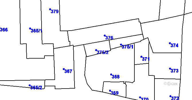 Parcela st. 375/2 v KÚ Malá Strana, Katastrální mapa