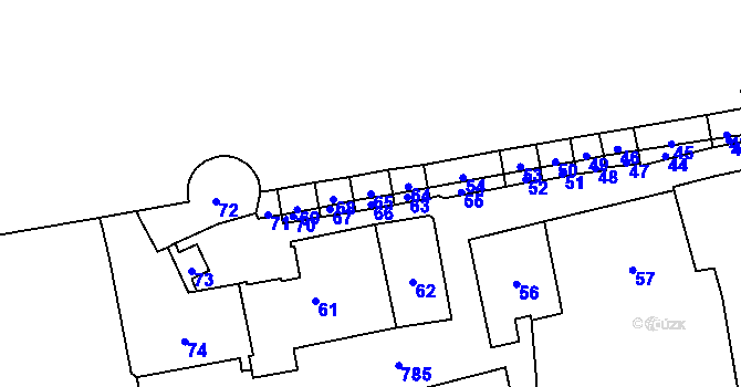Parcela st. 65 v KÚ Hradčany, Katastrální mapa