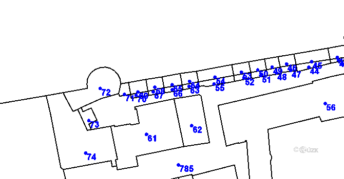 Parcela st. 66 v KÚ Hradčany, Katastrální mapa