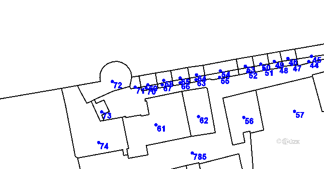 Parcela st. 67 v KÚ Hradčany, Katastrální mapa