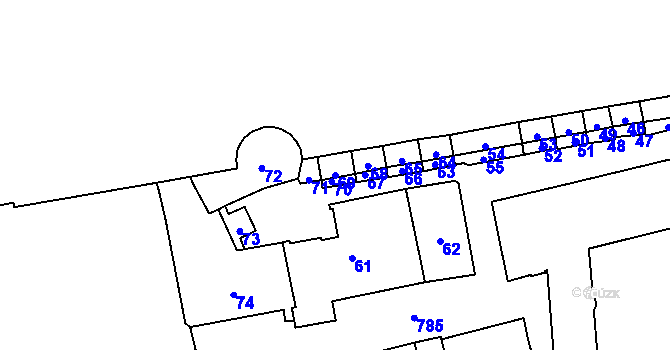 Parcela st. 69 v KÚ Hradčany, Katastrální mapa