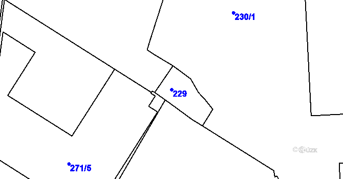 Parcela st. 229 v KÚ Hradčany, Katastrální mapa