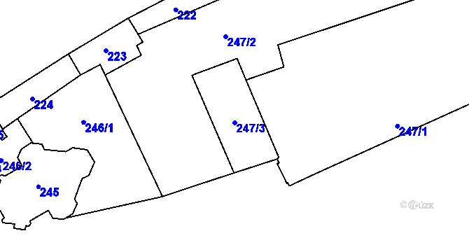 Parcela st. 247/3 v KÚ Hradčany, Katastrální mapa