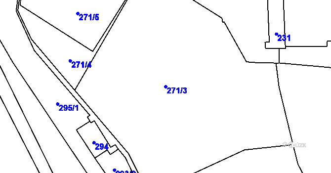 Parcela st. 271/3 v KÚ Hradčany, Katastrální mapa