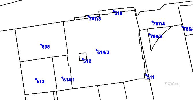 Parcela st. 514/3 v KÚ Hradčany, Katastrální mapa