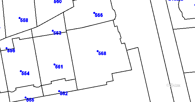 Parcela st. 568 v KÚ Hradčany, Katastrální mapa