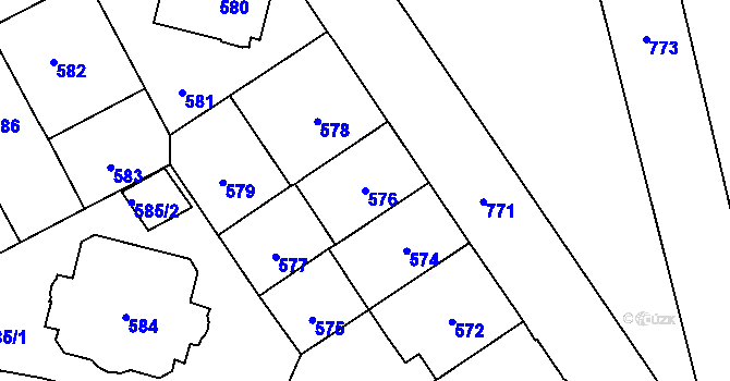 Parcela st. 576 v KÚ Hradčany, Katastrální mapa
