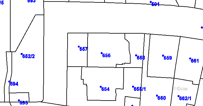 Parcela st. 656 v KÚ Hradčany, Katastrální mapa