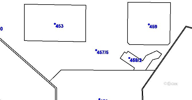 Parcela st. 457/5 v KÚ Hradčany, Katastrální mapa