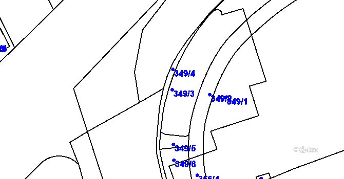 Parcela st. 349/3 v KÚ Hradčany, Katastrální mapa