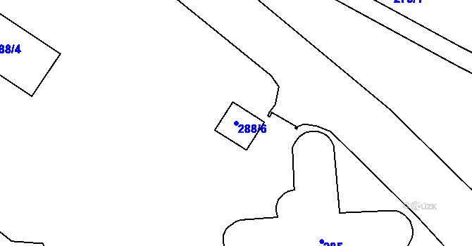 Parcela st. 288/6 v KÚ Hradčany, Katastrální mapa