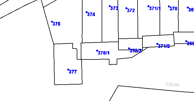 Parcela st. 378/1 v KÚ Hradčany, Katastrální mapa