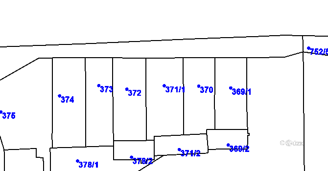Parcela st. 371/1 v KÚ Hradčany, Katastrální mapa