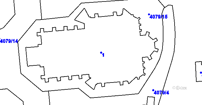 Parcela st. 1 v KÚ Vinohrady, Katastrální mapa