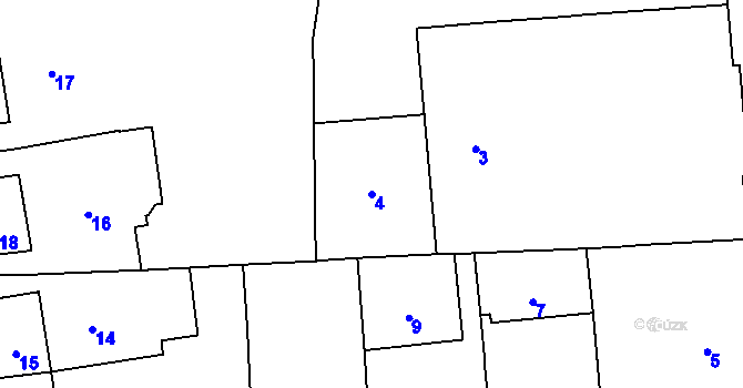 Parcela st. 4 v KÚ Vinohrady, Katastrální mapa