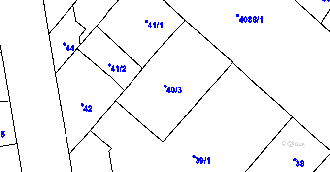 Parcela st. 40/3 v KÚ Vinohrady, Katastrální mapa