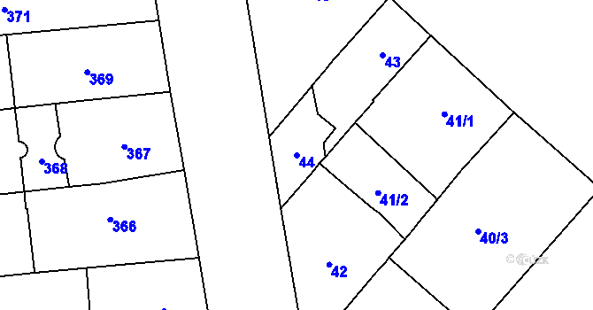 Parcela st. 44 v KÚ Vinohrady, Katastrální mapa