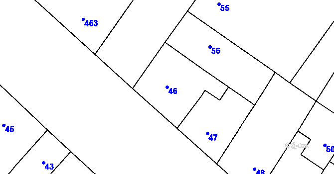 Parcela st. 46 v KÚ Vinohrady, Katastrální mapa