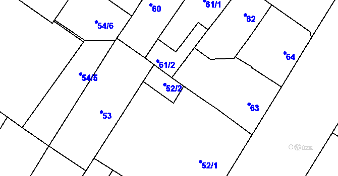 Parcela st. 52/5 v KÚ Vinohrady, Katastrální mapa