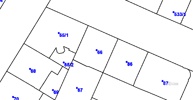 Parcela st. 66 v KÚ Vinohrady, Katastrální mapa